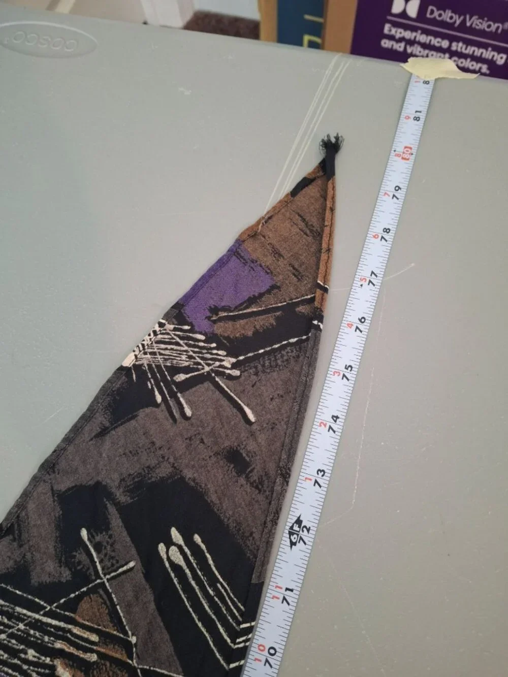 Womens Abstract Geometric Scarf Black Brown Purple Boho Artwear Quiet Luxury